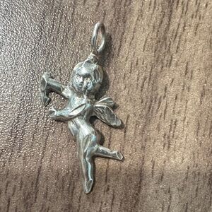 Silver Cherub Angel Pendant Charm